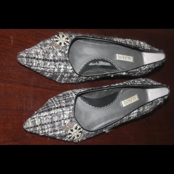 Alfani mixed grey fabric pointy toe shoes size 8 - Picture 2 of 3